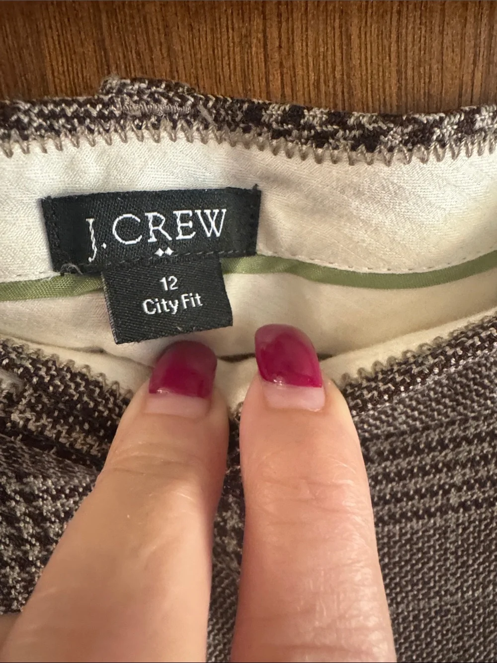 J. Crew Glen Plaid Wide-Leg Trousers in Gray
